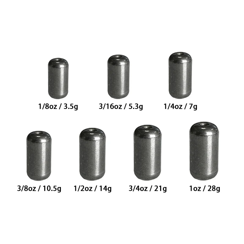 Multiple Colors 3.5g~28g 1/8oz~1oz Tungsten Barrel Weights for Sport Fishing Carolina Rig Barrel Tungsten Fishing Weights Sinker