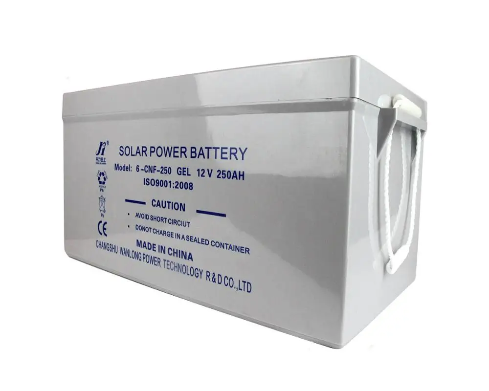 12V 250AH перезаряжаемые батареи инвертора Солнечная гелевая