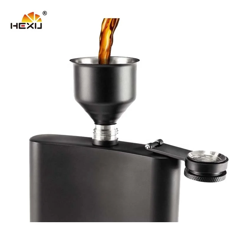 Stainless Steel 8oz Cool Black Colour Painted Best Hip Flasks For Men