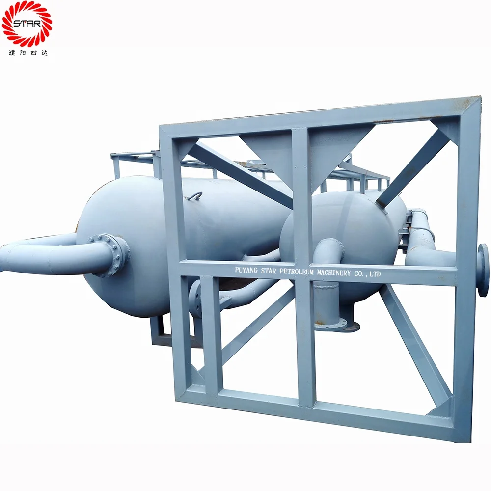 Oil Well testing high-volume drilling mud-gas separator / gas buster / mud degasser