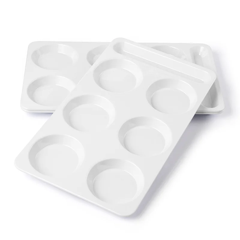 Custom Anti-Slip Plastic Dinner Plate Rectangle-Shaped Melamine Dish in Colorful Printing for Rice Noodle Soup Udon Pho Tayo