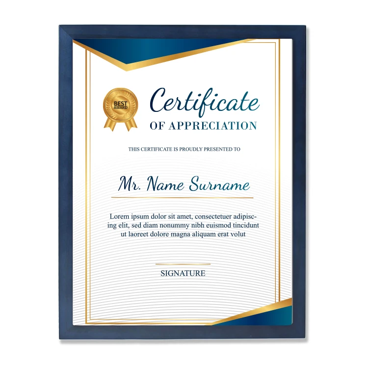 8.5x11 Certificate Wood Picture Frame Rustic Document Diploma Frames for Wall or Tabletop display