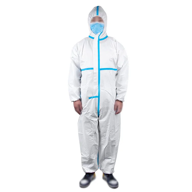 7 Days Delivery Spot Wholesale 65g PPE Disposable microporous coverall nonwoven type5 type6 coveralls suits