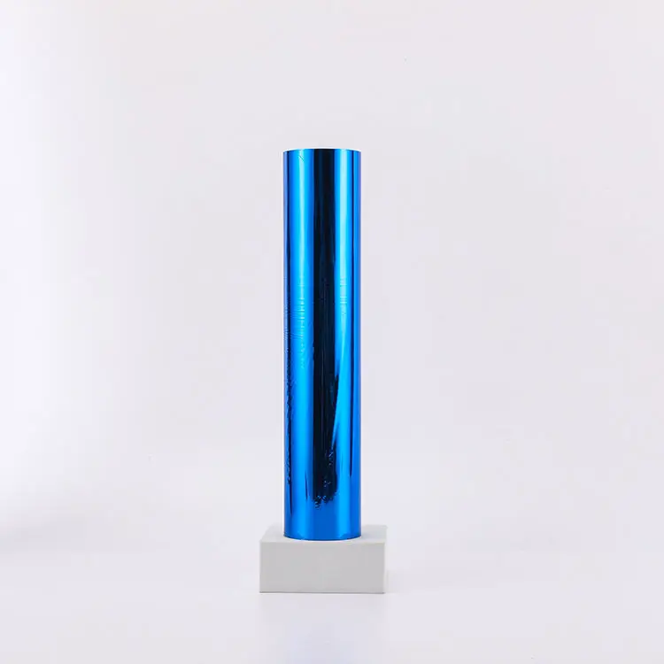 Custom aluminium film roll blue laminated film pet film laminated with metal foil
