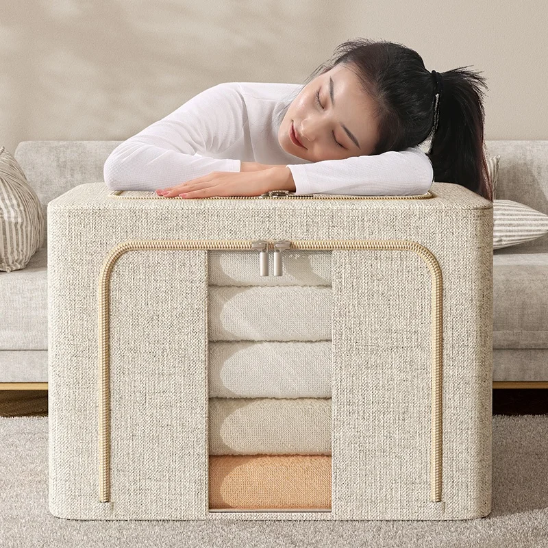 Fabrics Large Capacity Clothes Storage Bag Kitchen Organizer Storage Box Organizer Home And Kitchen