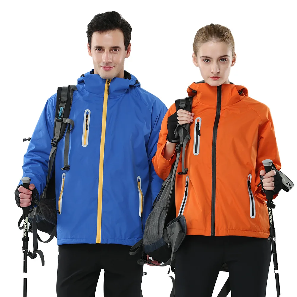 Outdoor sports mountaineering coat with fleece thick windproof waterproof shaker fleece hiking and Camping jacket