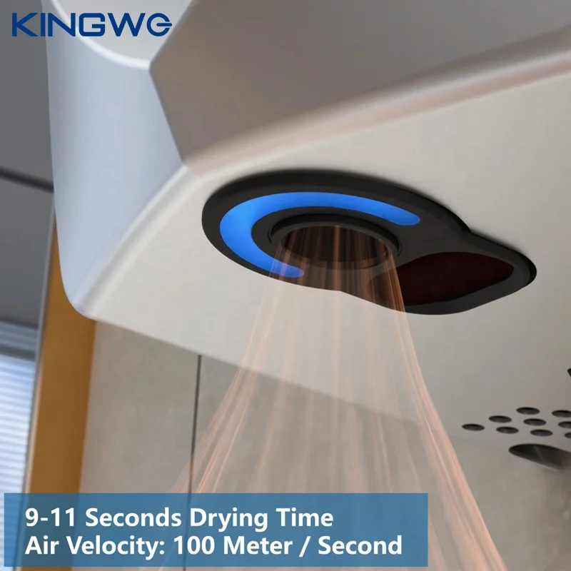 China Supply Wall Type No Touch Black Toilet Automatic Hand Dryers With UV Light