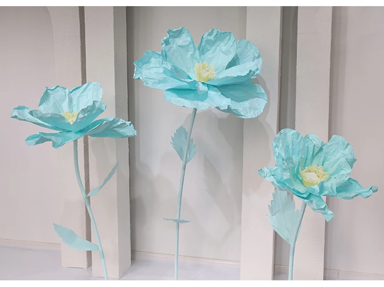 EG-VK020 wedding stage window display indoor handmade large tall giant poppy paper flower