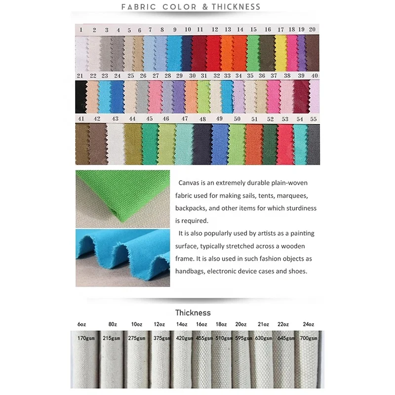 Plain White Cotton Drawstring Fabric Bag Custom Logo Canvas Drawstring bag