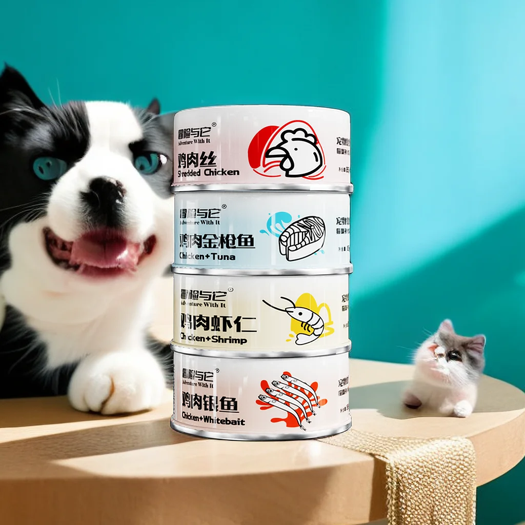 Top Selling OEM ODM Chicken Shrimp High Palatability Cat Wet Food Canned Pet Food