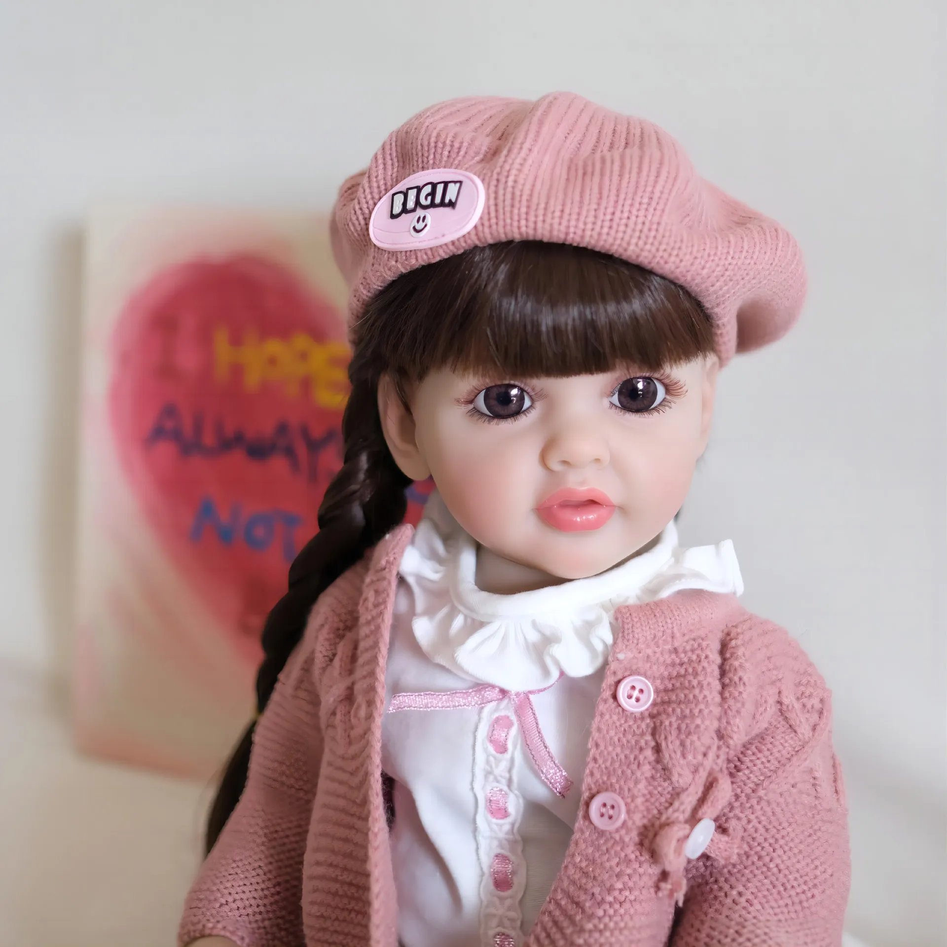 55cm Reborn Baby Full Body Silicone Vinyl Toddler Girl Princess Lifelike Soft Touch Newborn Doll Toy