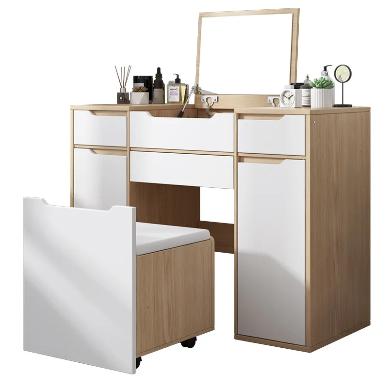 
Bedroom Furniture Dressing Table Mirrored Makeup Vanity Customized Wood Wooden Style 