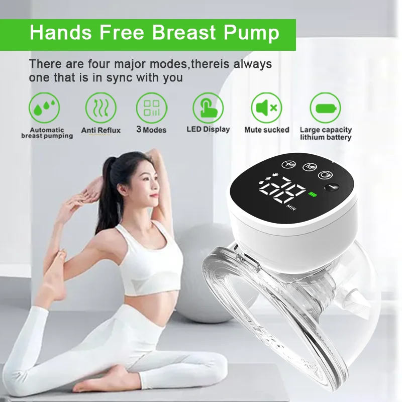 baby wearable silicon portable wireless feeding Breast Milk Pump Intelligent  Hands Free Electric Breast milk Pump