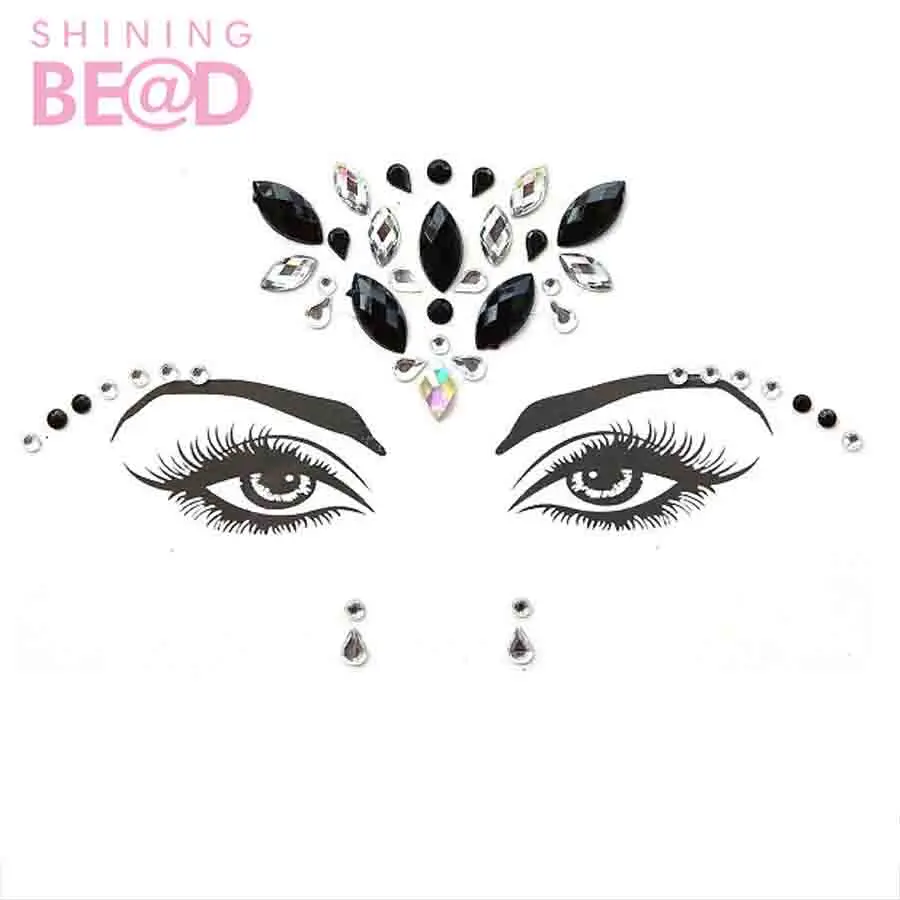 Eco-friendly Face Crystal Sticker Jewelry Rhinestone Body Gems Temporary Tattoo Sticker Carnival Makeup