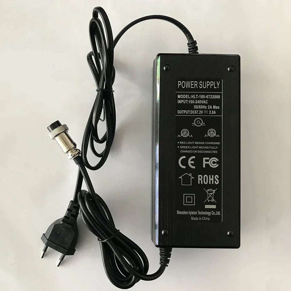 67.2V 2A Lithium Battery Charger Fat Tire Scooter 67.2 volt 2 amp Harley Electric Scooter Battery Charger Parts Power Adapters