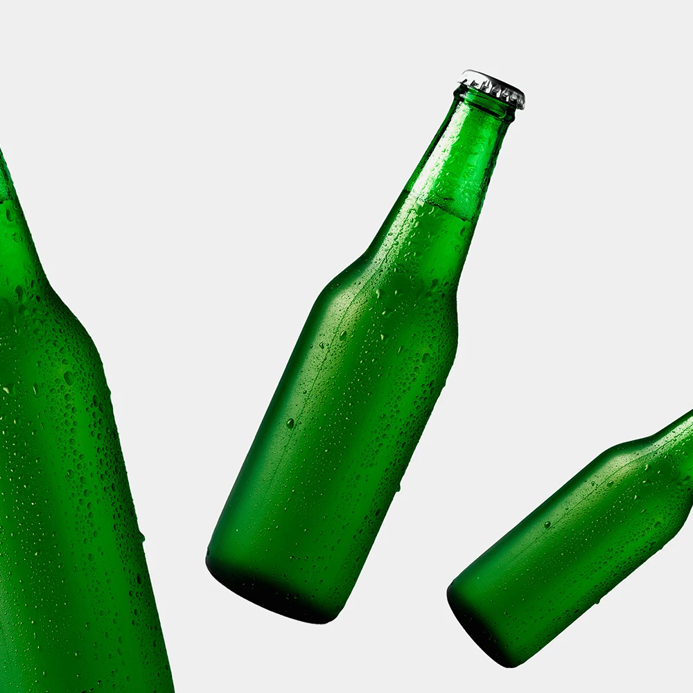 Wholesale Empty Beer Glass Bottles Amber Transparent Customized Beer Bottles