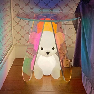  small Acrylic oval shaped Side Coffee Table 