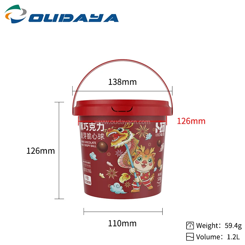 Wholesale pp customization 1kg plastic barrel with lid handle