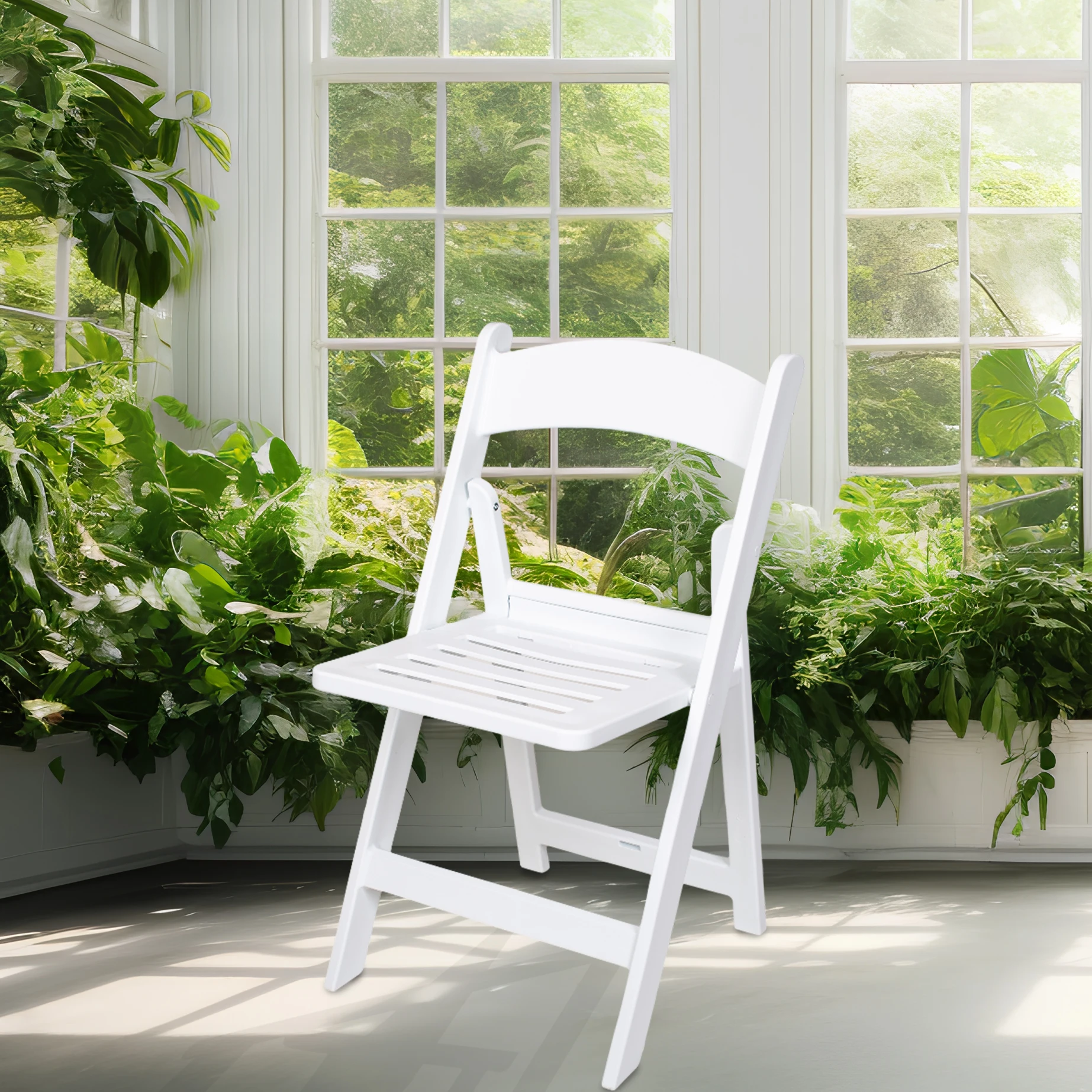 American Style Wholesale Dining Hotel Ceremony Samsonite White Restaurant Plastic Folding Chair For Event In Cheap Price