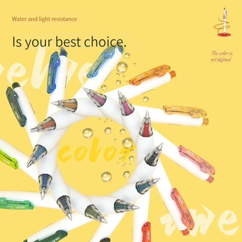 DELI A200 PRESS GEL PEN 0.5MM WATER-BASED PEN VINTAGE CARBON GEL PEN