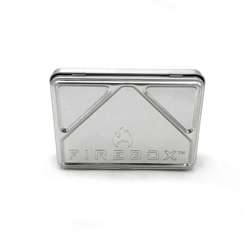 Hot selling pure silver tin box with engraved metal tin box packaging Match cotton swab tin box packaging