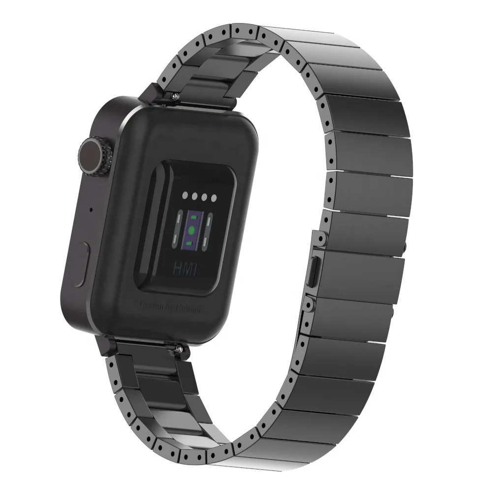 HOLDMI ODM 4405 series high quality black color bamboo stainless steel watch band for xiaomi watch