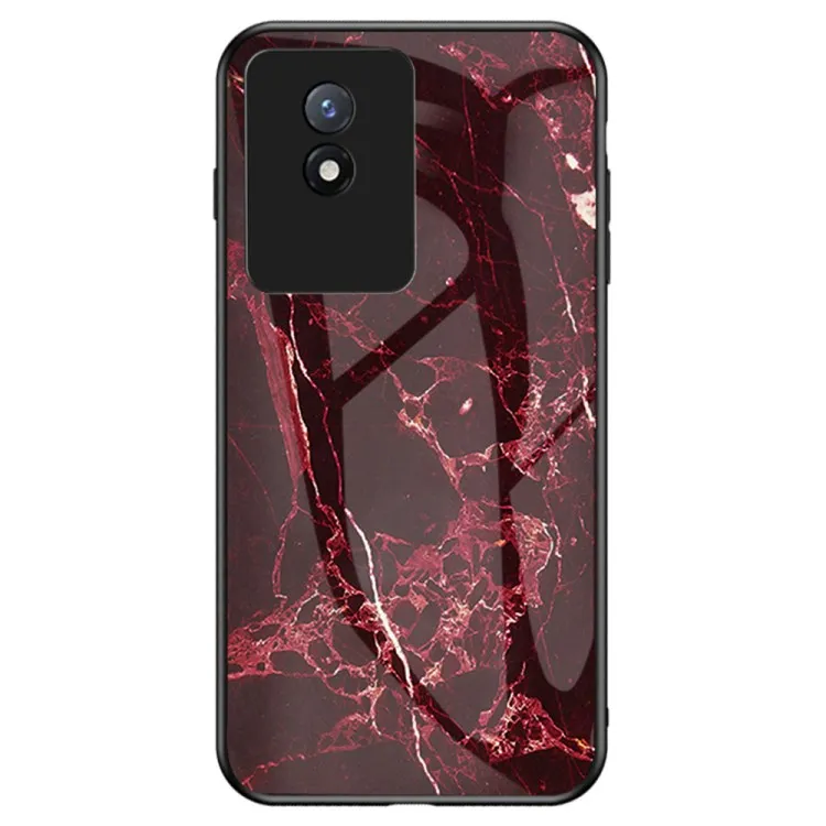 Hot Sale Tempered Glass Phone Back Cover For vivo Y02 V20 SE X Note V21e X80 Pro X70 Pro iQOO 10 Marble Case