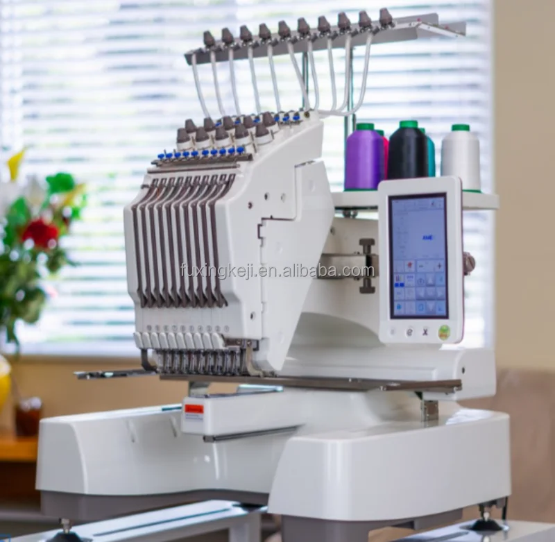 China brand EM-1010 Single head 10 needles computerized flat embroidery machine industrial sewing machine