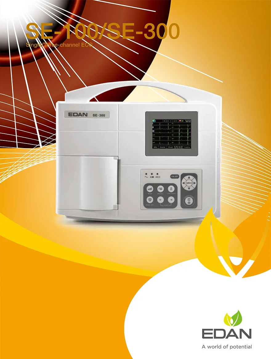 Edan 3-channels stress test ecg machine holter ekg heart rate ecg machine