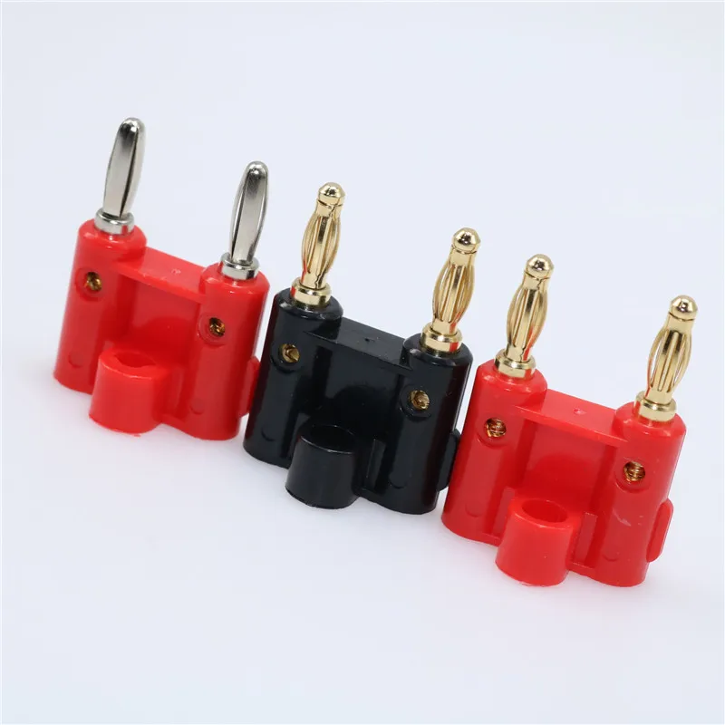 Double Row 4mm Banana Plug Connector Speaker Adapter Two-position Lantern Cross Plug Connector