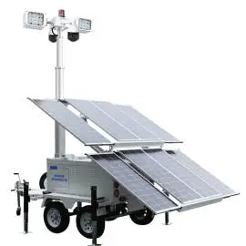 Outdoor mobile light tower led trailer used in quarry open pit stone pit