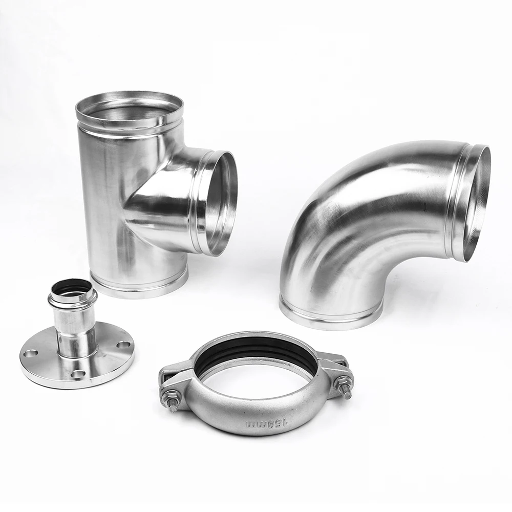 Stainless Steel V Band Clamp Elbow Grooved Pipe Joint Coupling Clamp