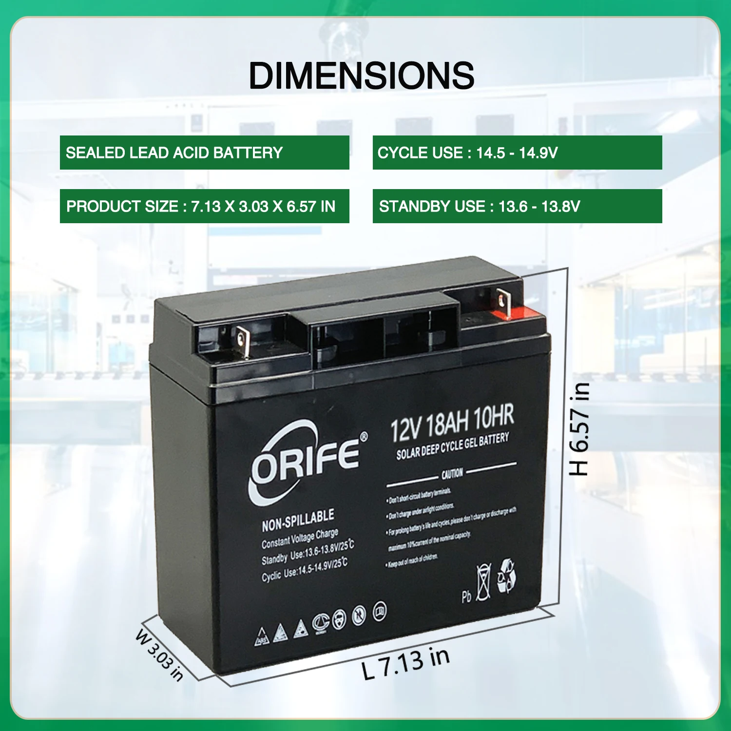 Orife custom rechargeable disadvantages agm sealed 12 volt 18ah battery acid lead