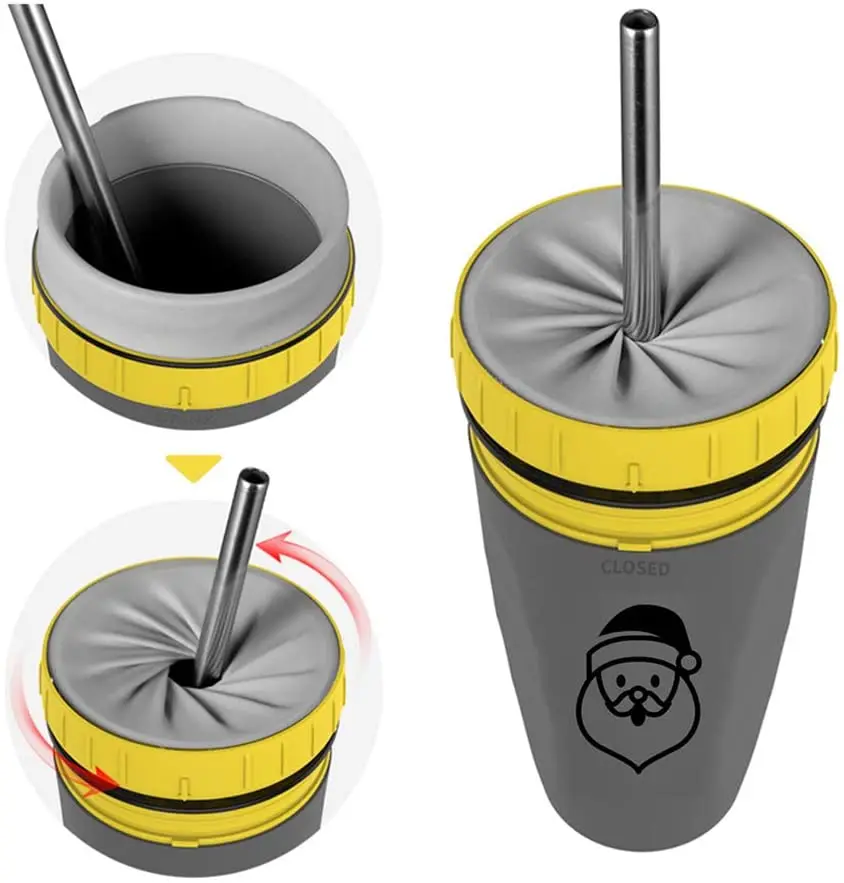 PROKTH Twizz Travel Mug with Unique Twist Leak-Proof Design Lidless Silicone Membrane Twist Sippy Cup,12 Ounce Double Walled Ins