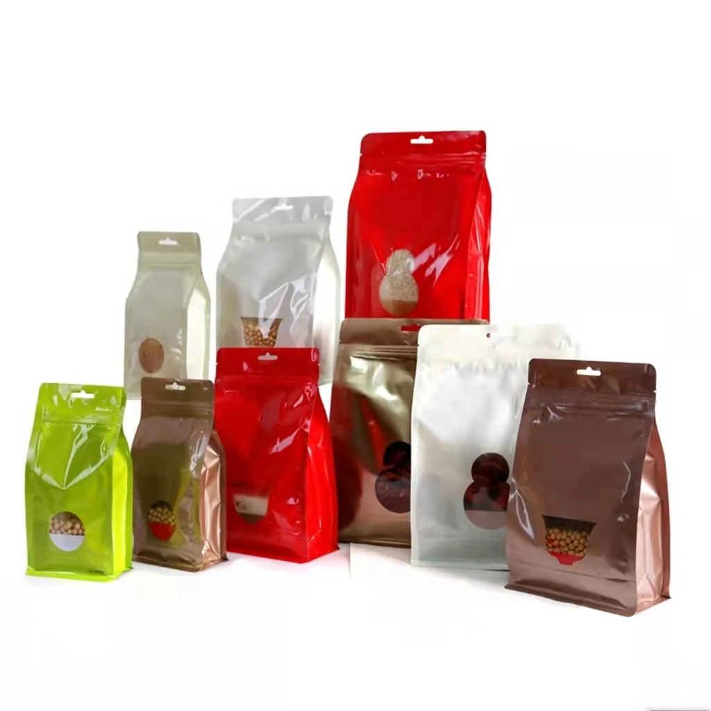 YunFeng Zipper Lock Resealable Stand Up Mylar Bags Clear Plastic Window Pouch for Zip Food Storage Lock Aluminum Foil Bag Candy Packing