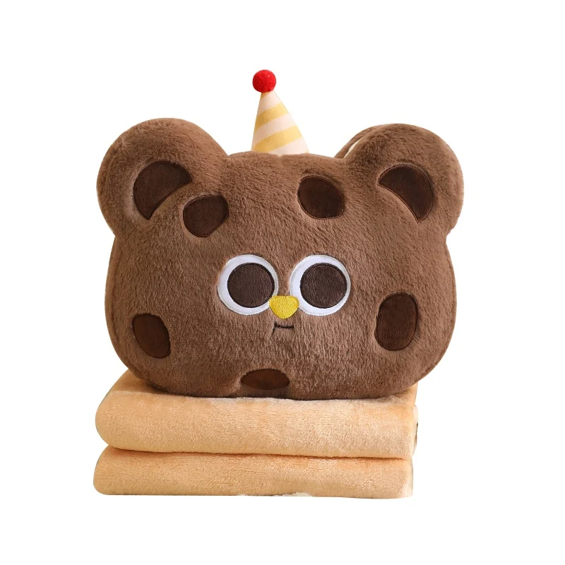 Kawaii плюшевый медведь 2 в 1 подушка одеяло мягкие игрушки для украшения дома диван
