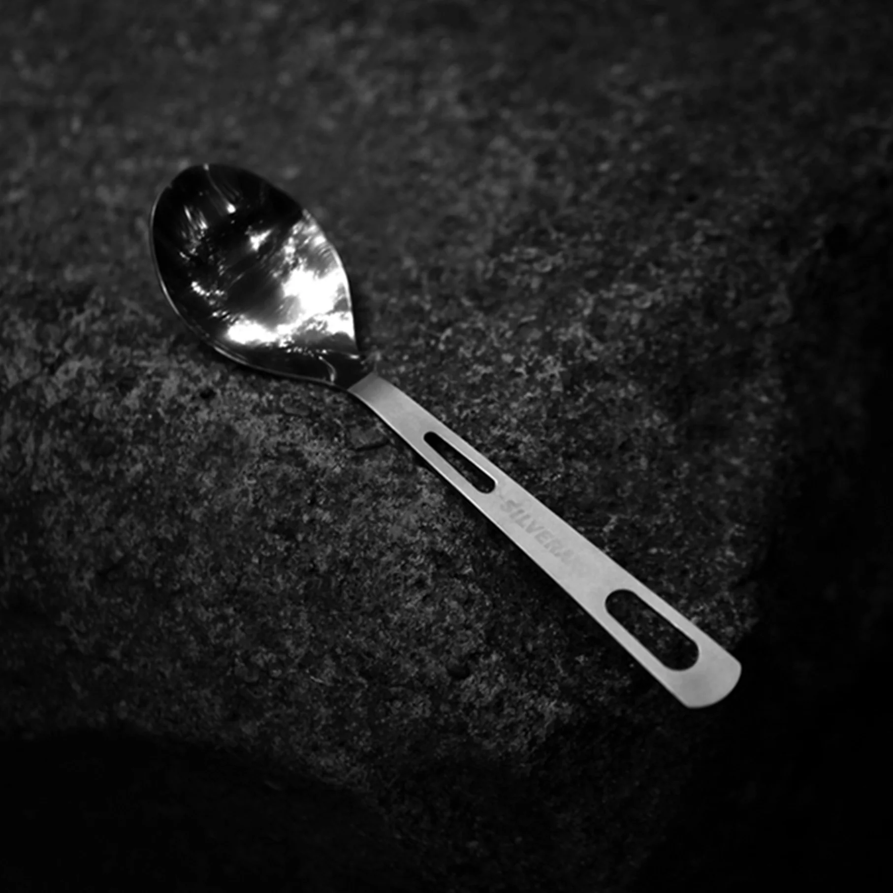 
High quality titanium outdoor spoon semi polished silverant 