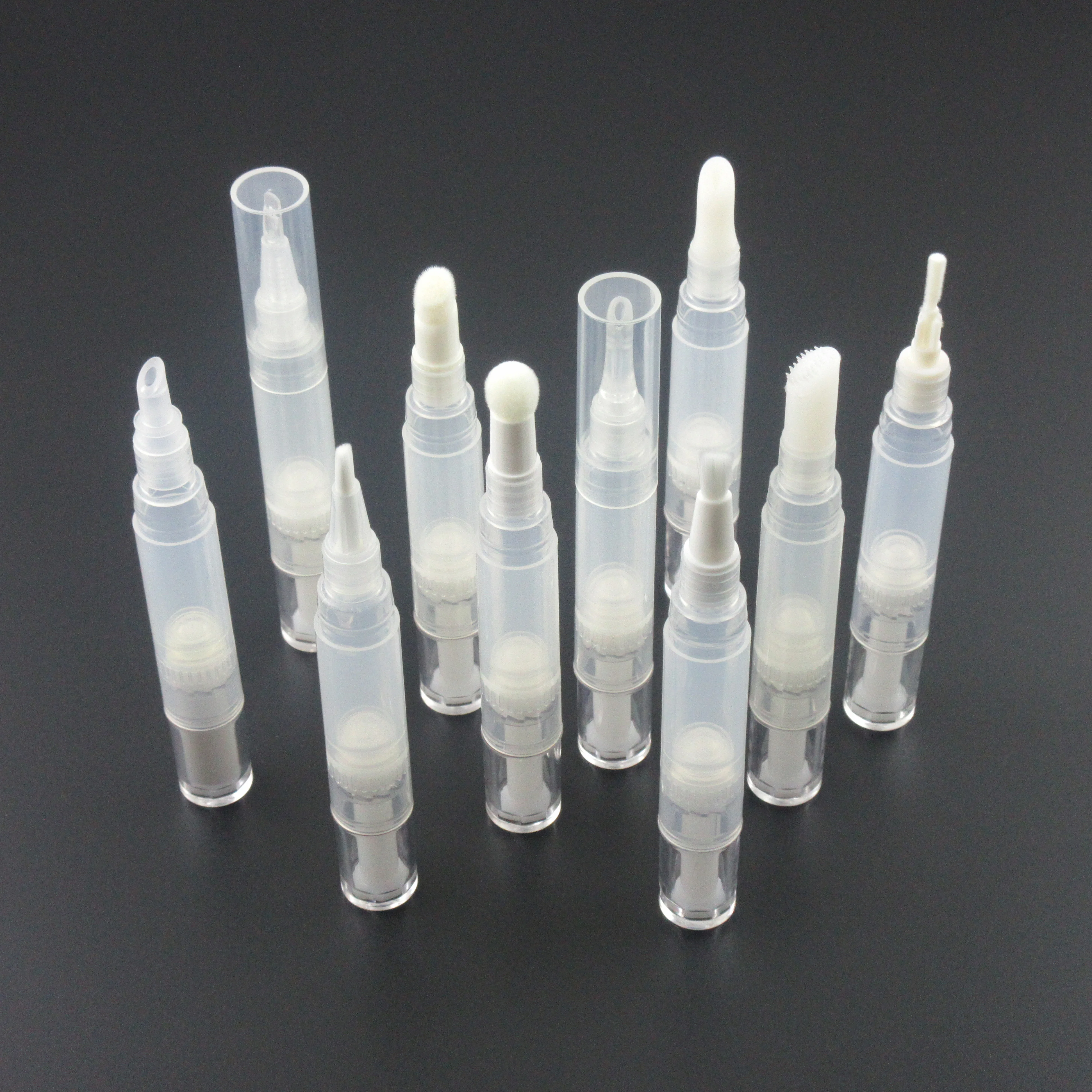 
1.5-7.0ml cosmetic twist pen container for concealer empty lip gloss twist design pen package with brush tip 