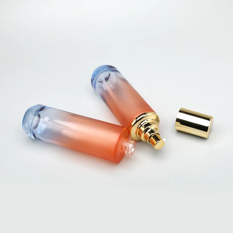 Custom Made Design Container Supplier Fancy Glass Cosmetic Bottle Face Cream Set Skin Whitening Makeup Luxury Lotion Pump Bottle