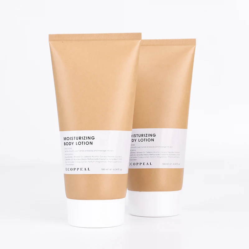 Biodegradable Eco Friendly Craft Paper Cosmetic Packaging Squeeze Tube for bb Cream Shower Gel Container