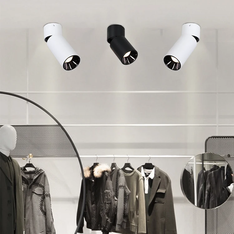 Super bright indoor 12W white black round ceiling track LED spot light