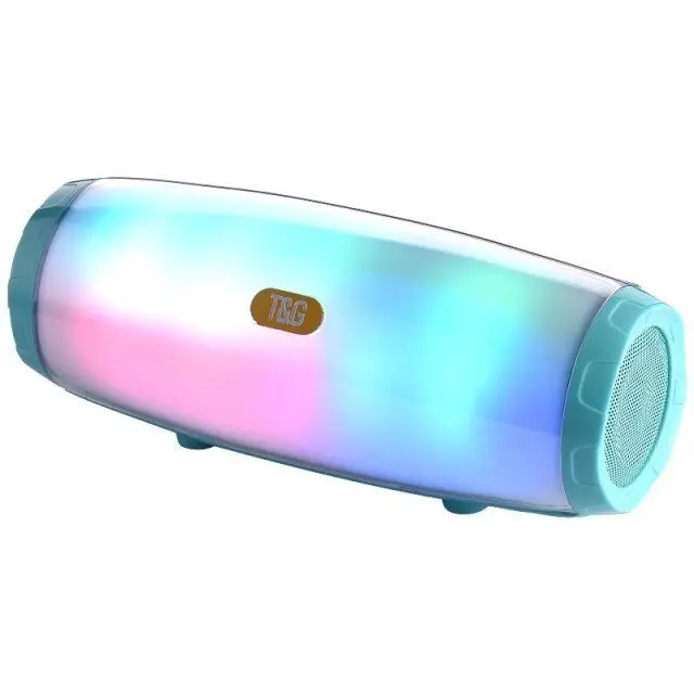 2021 TG 165 portable outdoor waterproof wireless boombox column bass blue tooth speaker with led 5 flash lighting