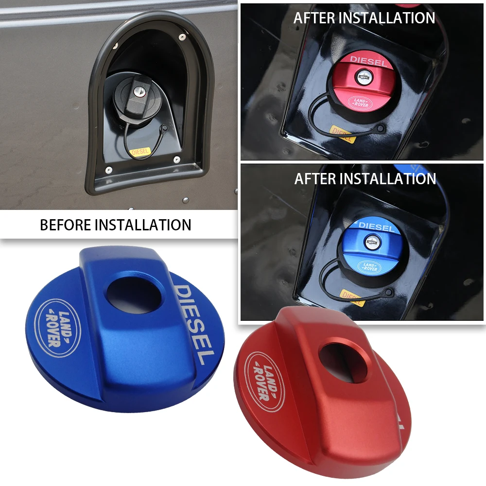 Red/Blue For Land Rover Defende Fuel Tank Cap Trim Sticker For Landrover Defender 90 2016 Car Styling