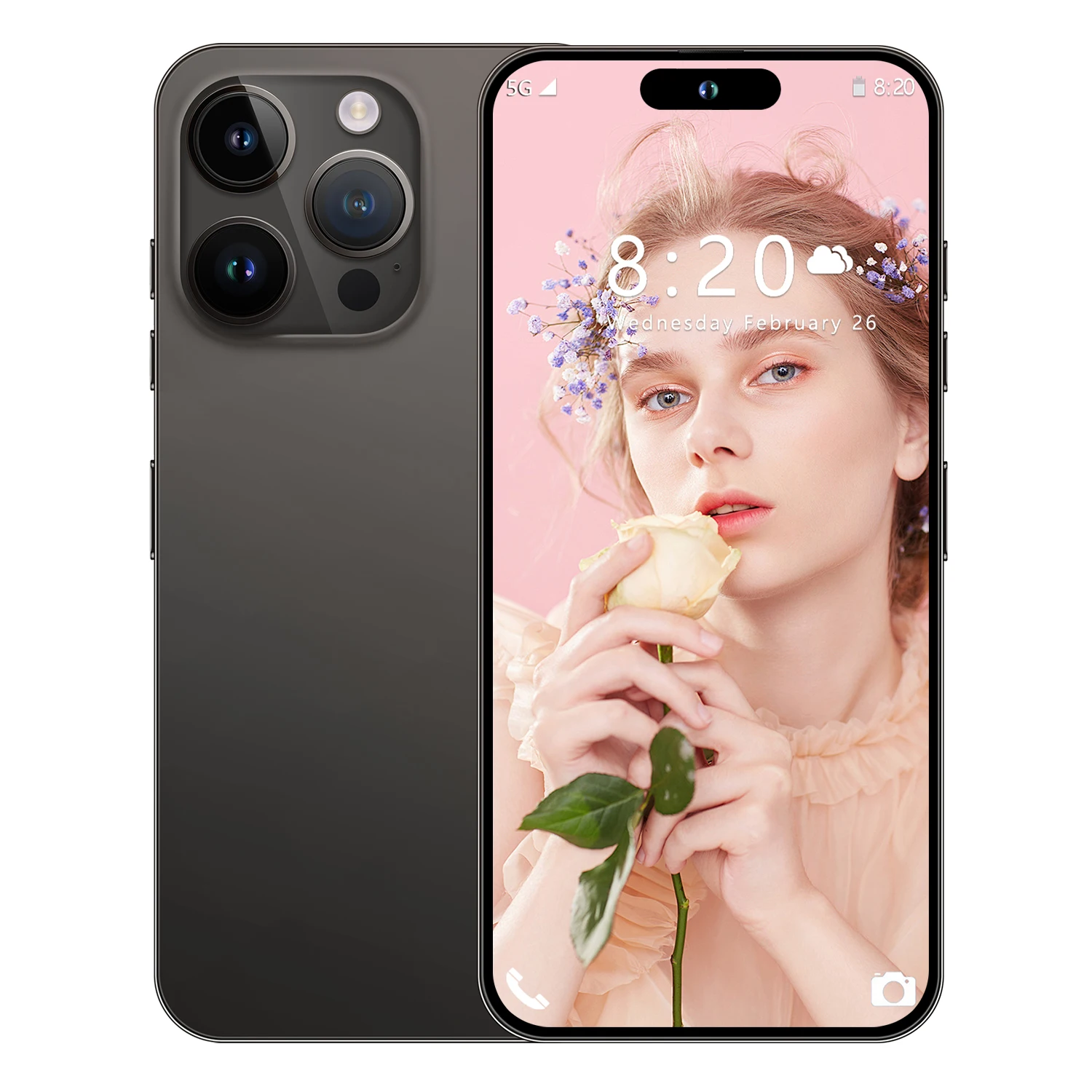 i15 Smartphone 6.7 Inch HD Full Screen WIFI GPS 16GB+1TGB Android 4G 5G Mobile Phone 108MP Rear Supports English Spanish French
