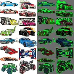Luminous Race Car Temporary Tattoos for Boys Glow in The Dark RaceCar Tattoos
