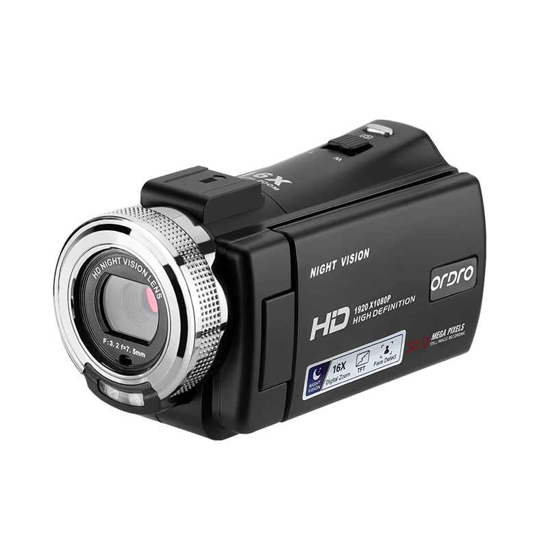 ORDRO OEM FHD 1080p Face Detection pocket camera IR Night Vision 16X Digital Zoom Camcorder