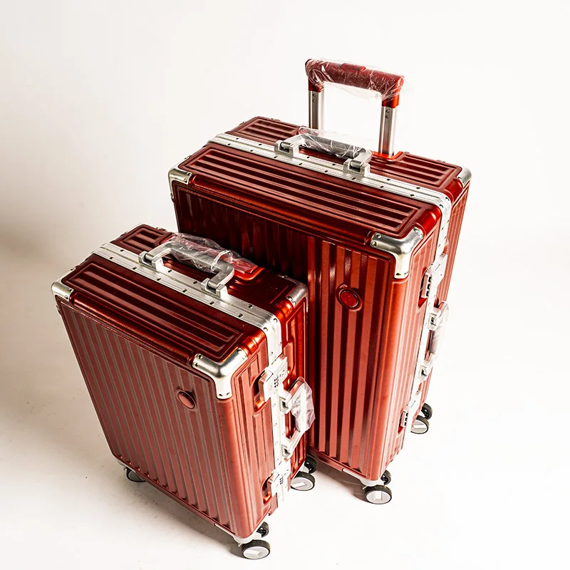 Manufacturer Luxury Aluminium Frame Pc Suitcase Business Trolley Bag Luggage With Tsa Lock