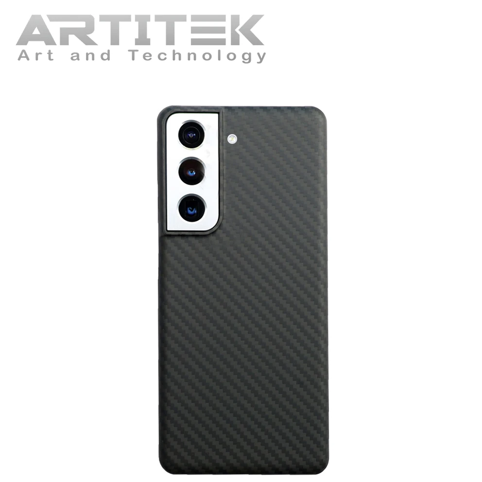 High quality slim mobile cover carbon Aramid Fiber Phone Case Cover Shell Black/Grey twill color for Samsung S21
