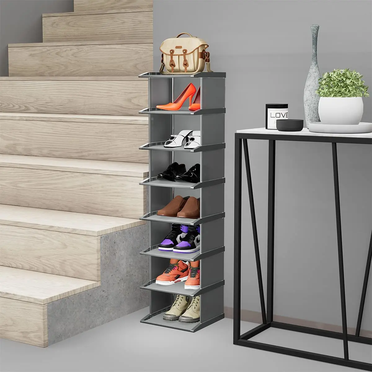 Caja De Almacenamiento De Zapatos Custom Shoe Storage Box Stackable Stand Narrow Shoes Display Racks for Home