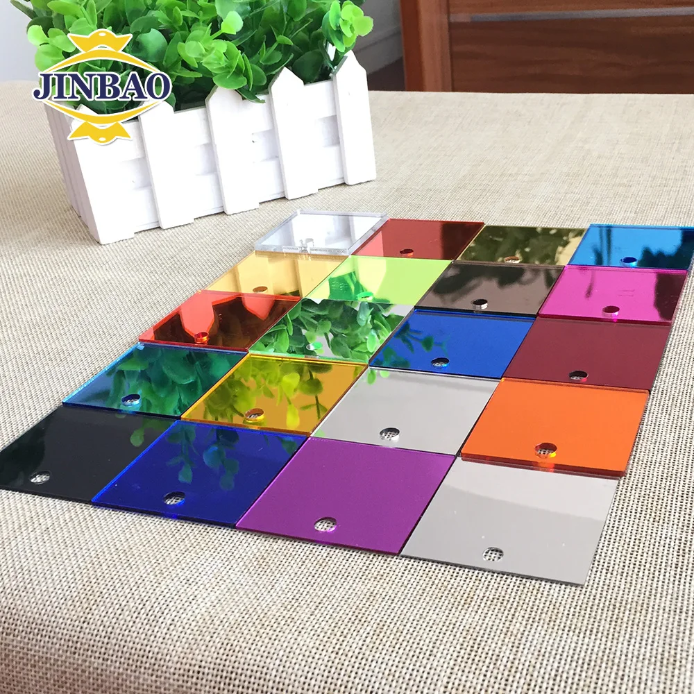 JINBAO hot sell 1.5mm 2mm 2.5mm thick mirror acrylic sheet colored mirror sheet